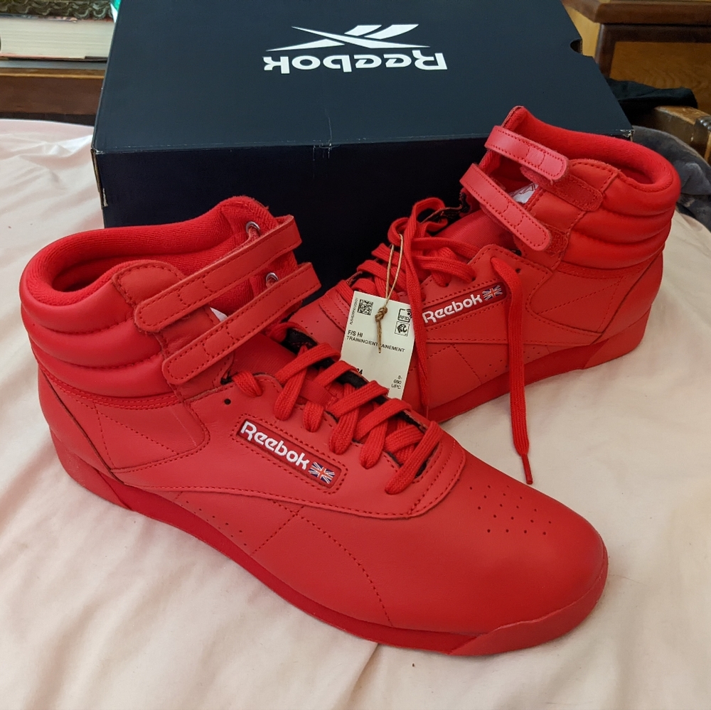 Women's size 11 Red Reebok Freestyle Hi New with tags
